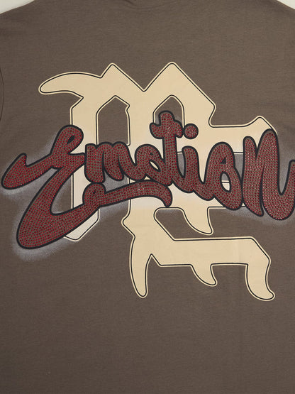 Retro Blindfold Angel Rhinestone Letter Graphic T-Shirt 