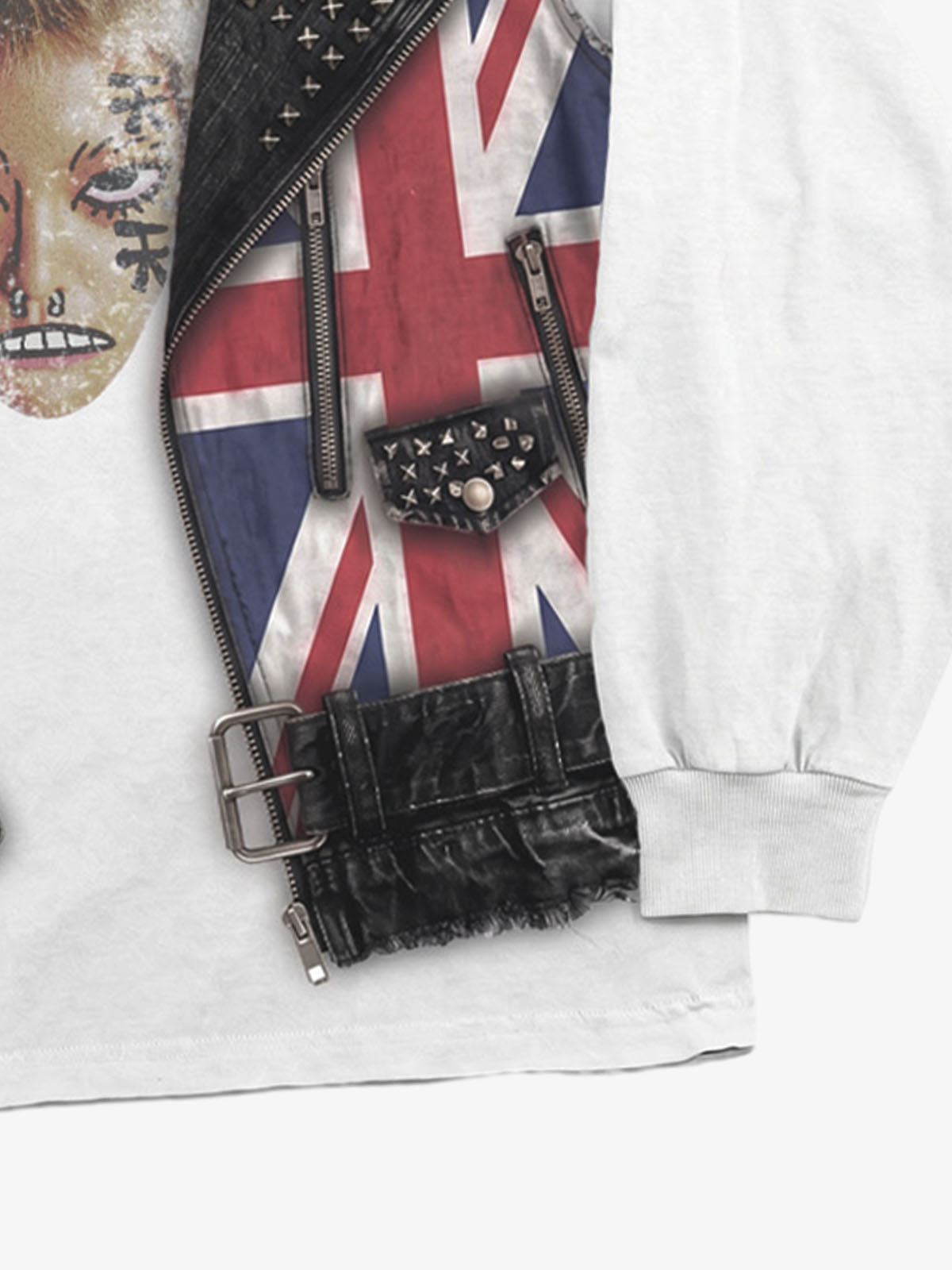 3D Graphic Layered Vest Long Sleeve Tee