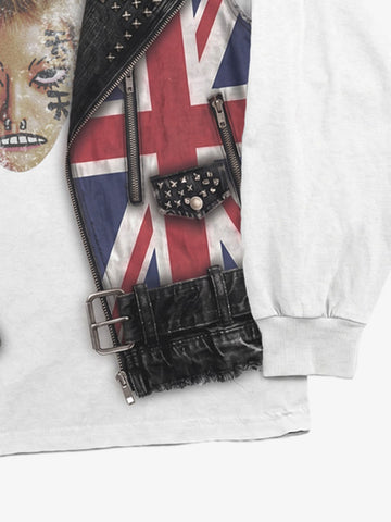 3D Graphic Layered Vest Long Sleeve Tee
