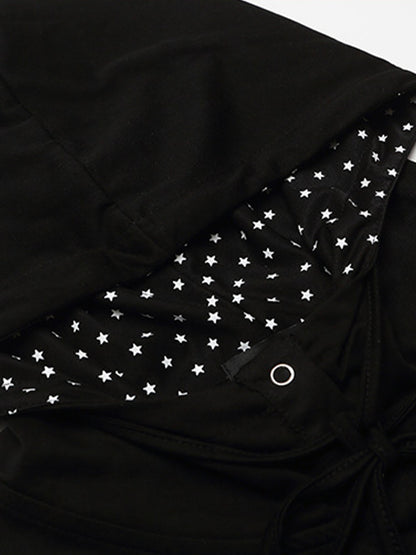 Star Graphic Hooded Long Sleeve Tee