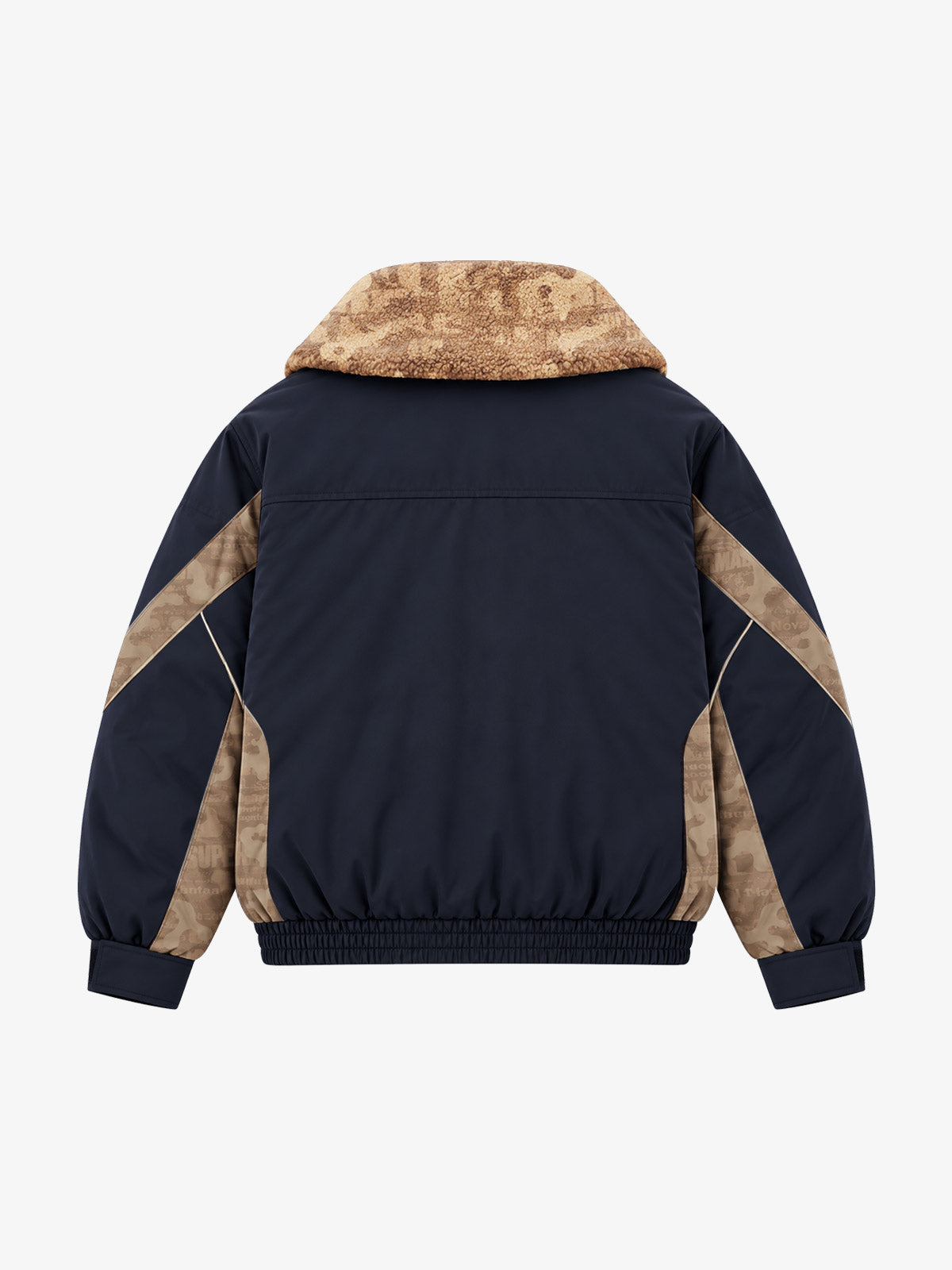 Color-Block Sherpa-Collar Padded Coats