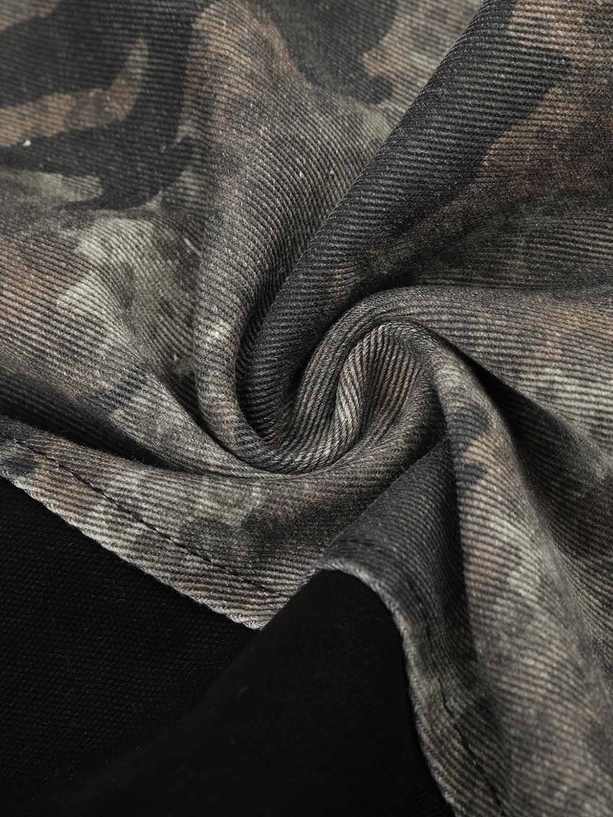 Leopard Camo Patchwork Cargo Pants