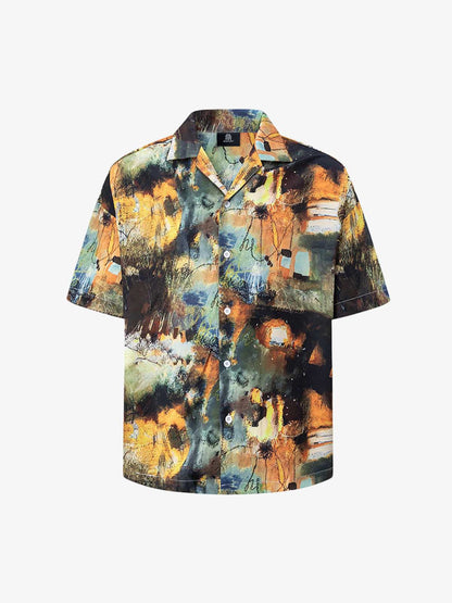 Thesupermade Oil Painting Print Short-sleeved Shirt 
