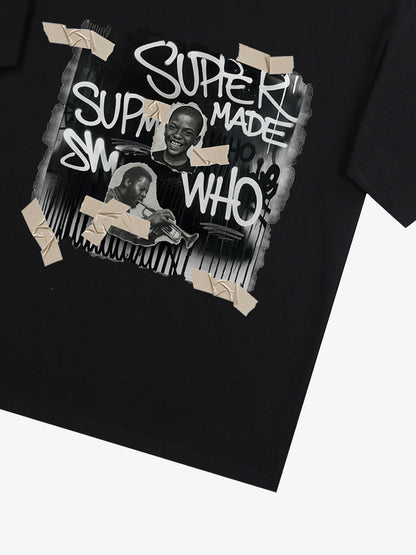 Supermade Street Retro Character Collage T-shirt 
