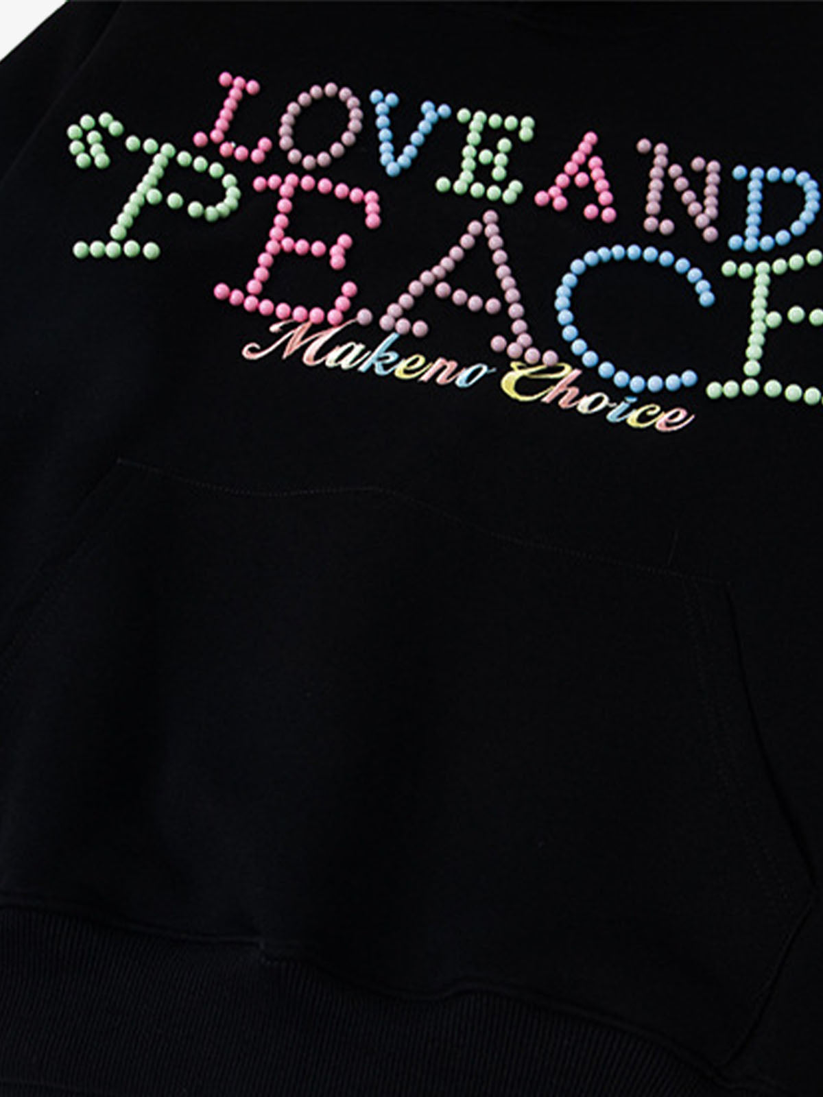 Stylish Hoodie with Embellished "Love and Peace" Design for Everyday Wear 