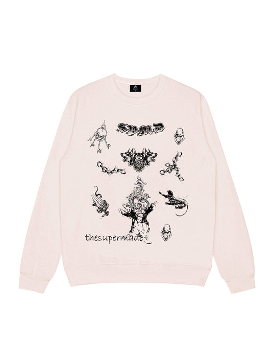 Thesupermade Mystic Emblem Graphic Crew Neck Sweatshirt 