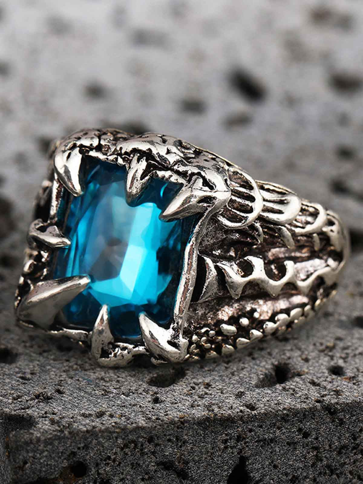 Gothic Claw Stone Open Ring 