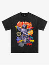 Angel statue and street graffiti mixed pattern T-shirt 