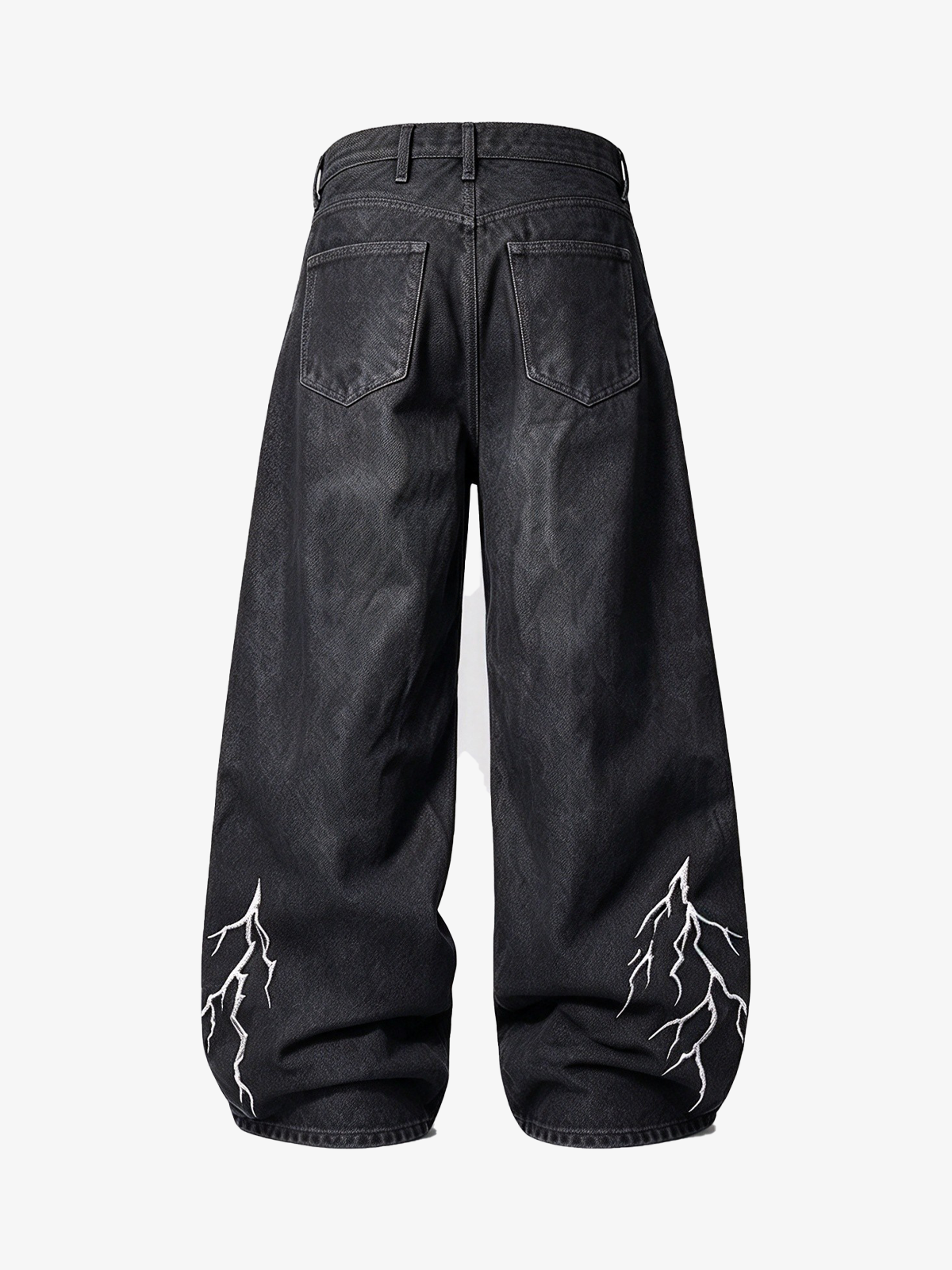 Lightning Graphic Layered Long Sleeve Tee & Curved-Leg Jeans Set