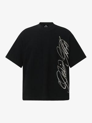 Side Script Waffle Knit T-Shirt