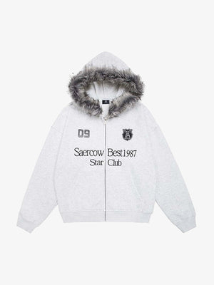 Winter Warmth Hooded Jacket with Faux Fur Trim - Perfect for Casual and Outdoor Wear 