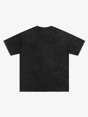 Vintage Washed Punk Graphic Print T-Shirt 