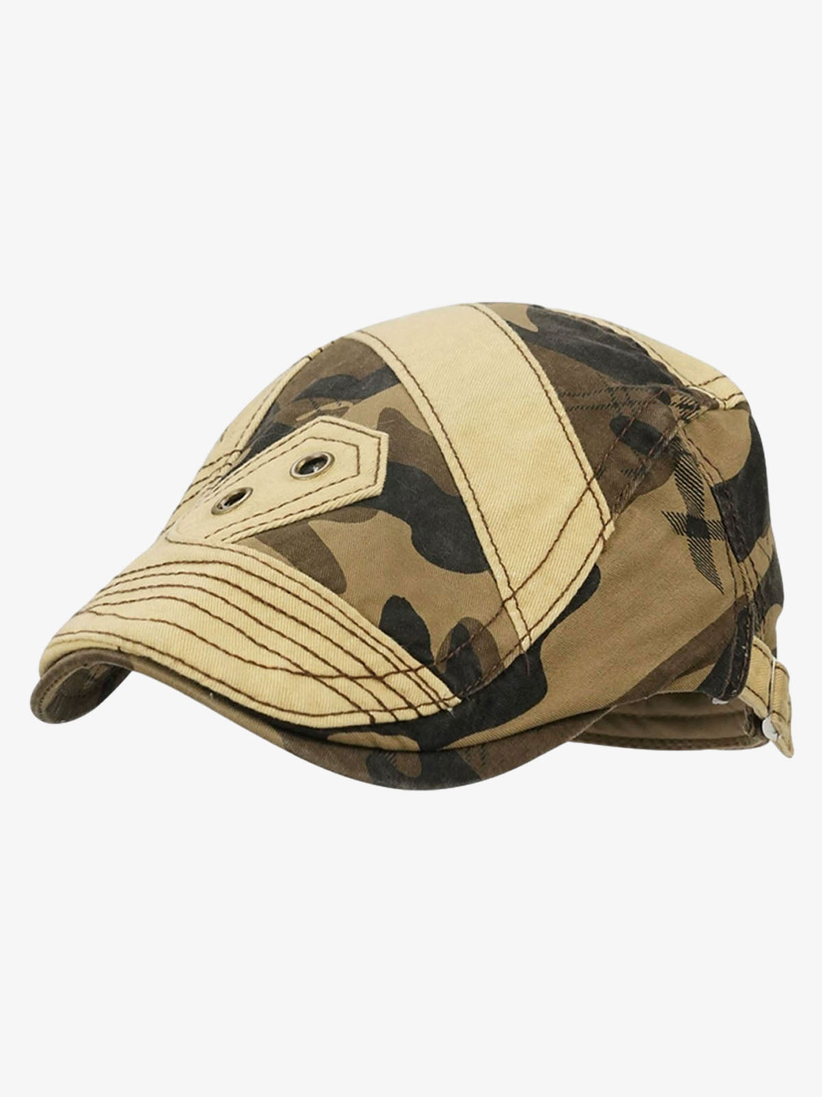 Camouflage Metal Patch Design Duckbill Forward Cap 