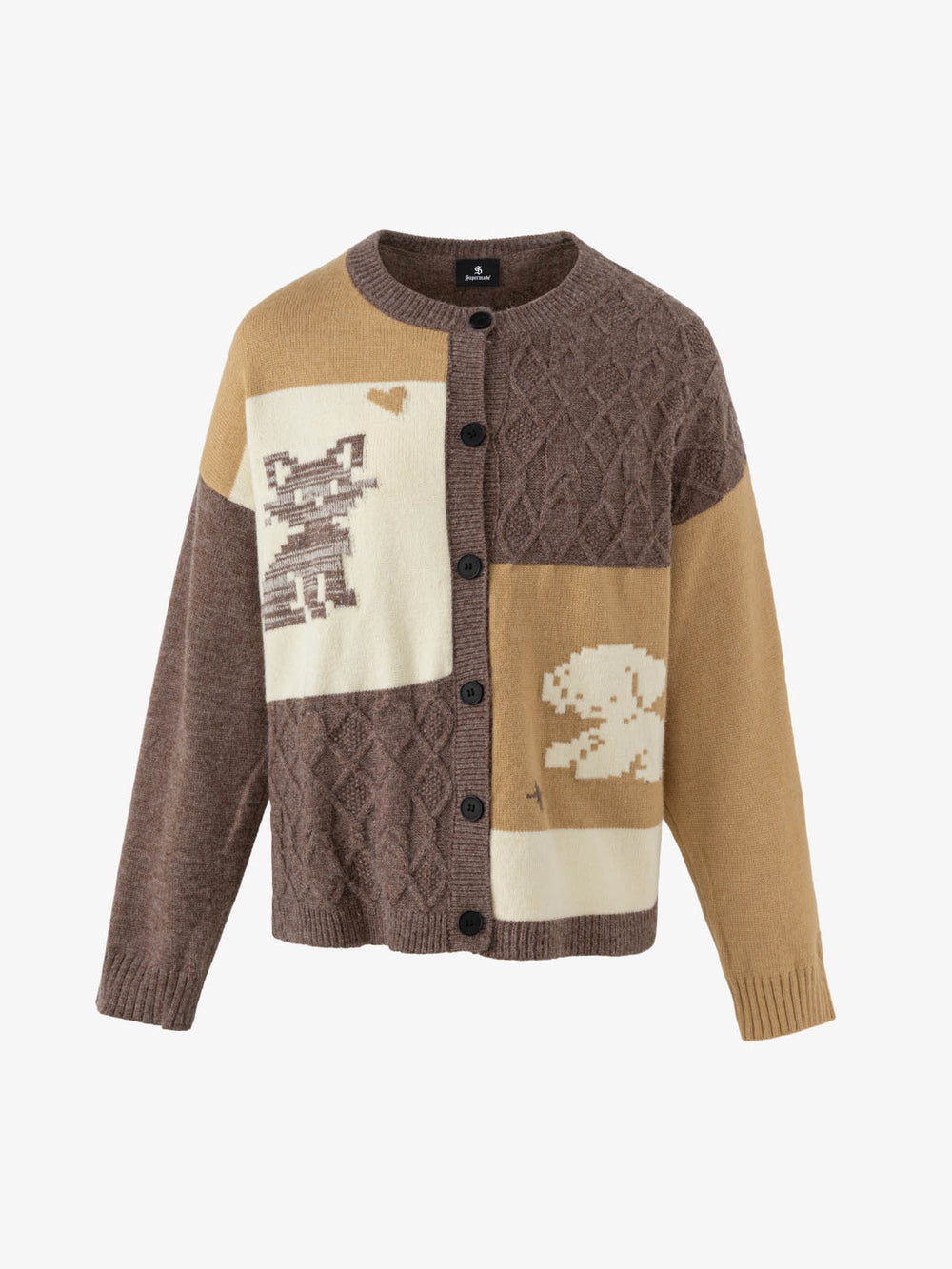 Color Block Jacquard Knit Sweater