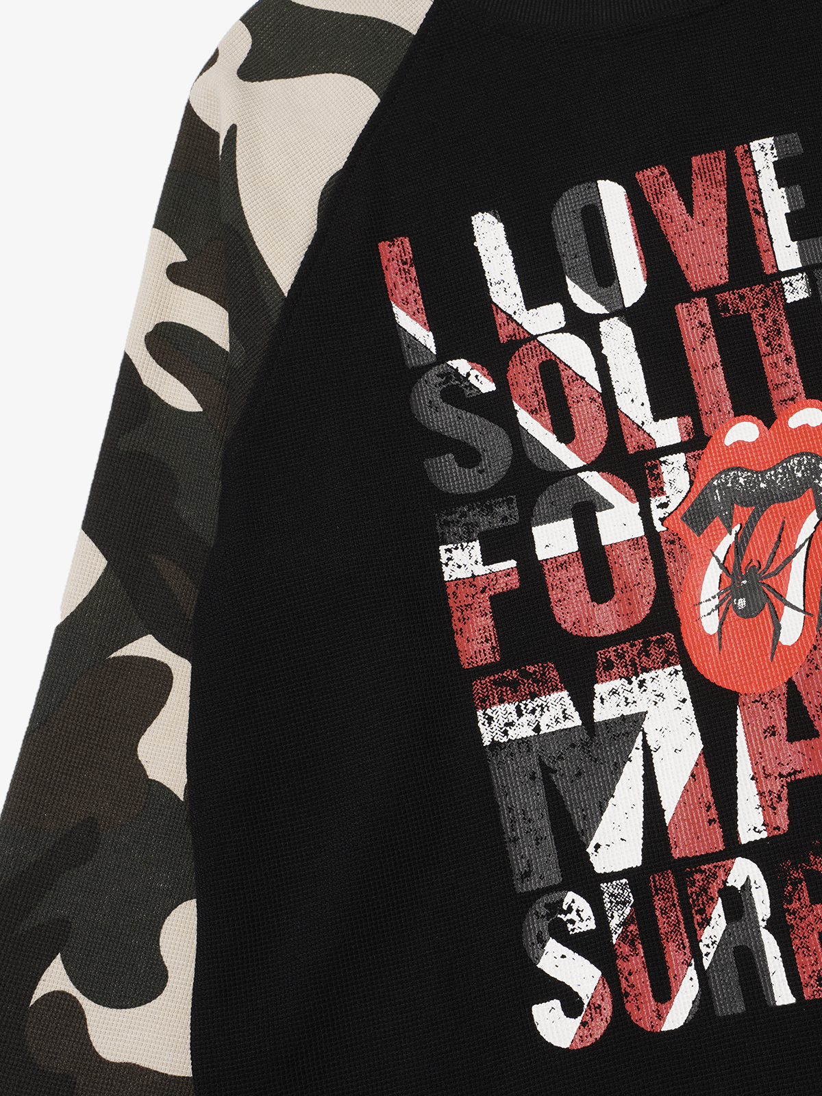 Camo Raglan Graphic Long-Sleeve Tee