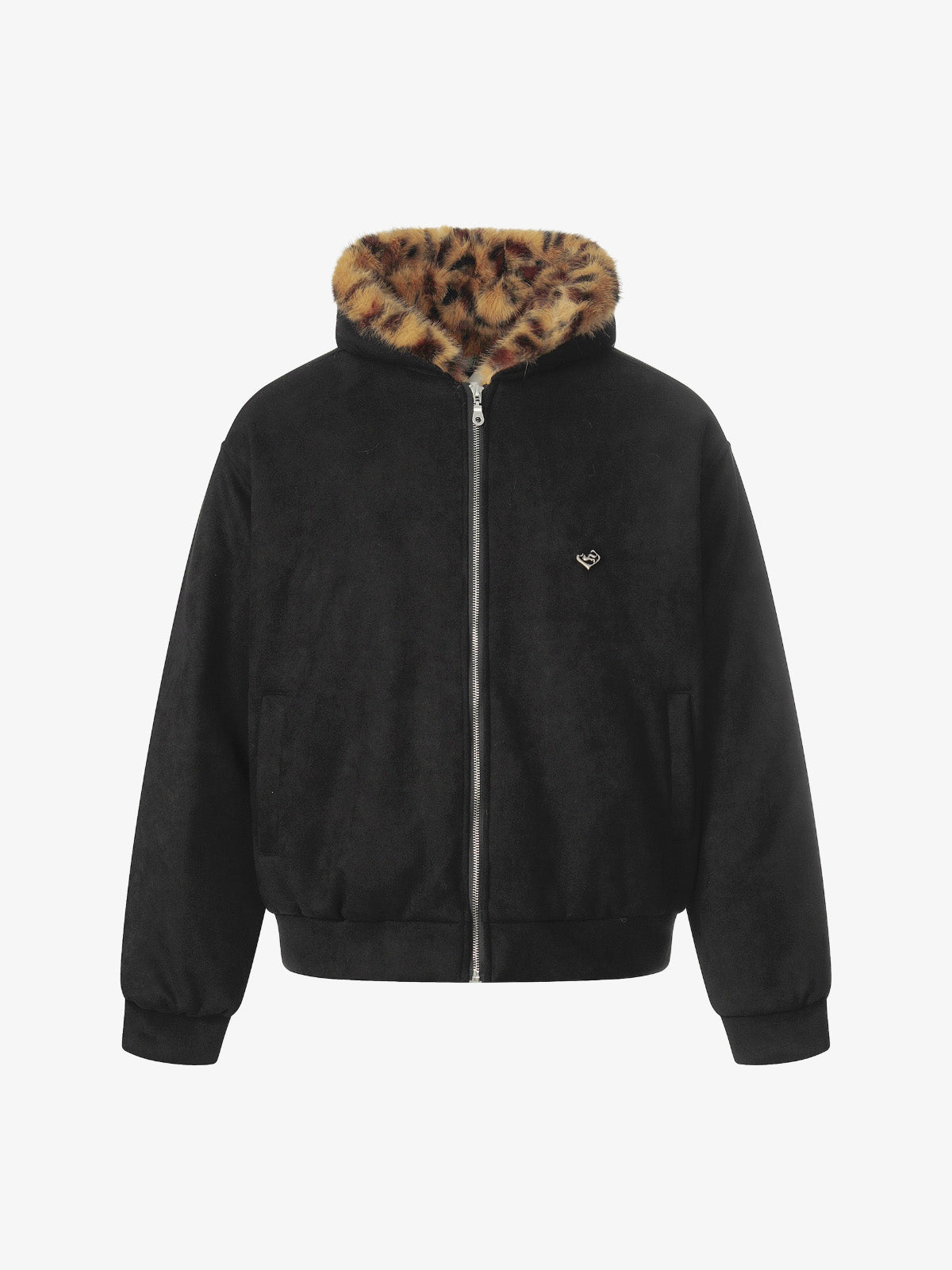 Leopard Print Hooded Jacket with Faux Fur Trim for Men - Trendy Winter Fashion 