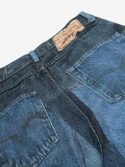 Patchwork Wide-Leg Jeans with Unique Design for Fashion Lovers 