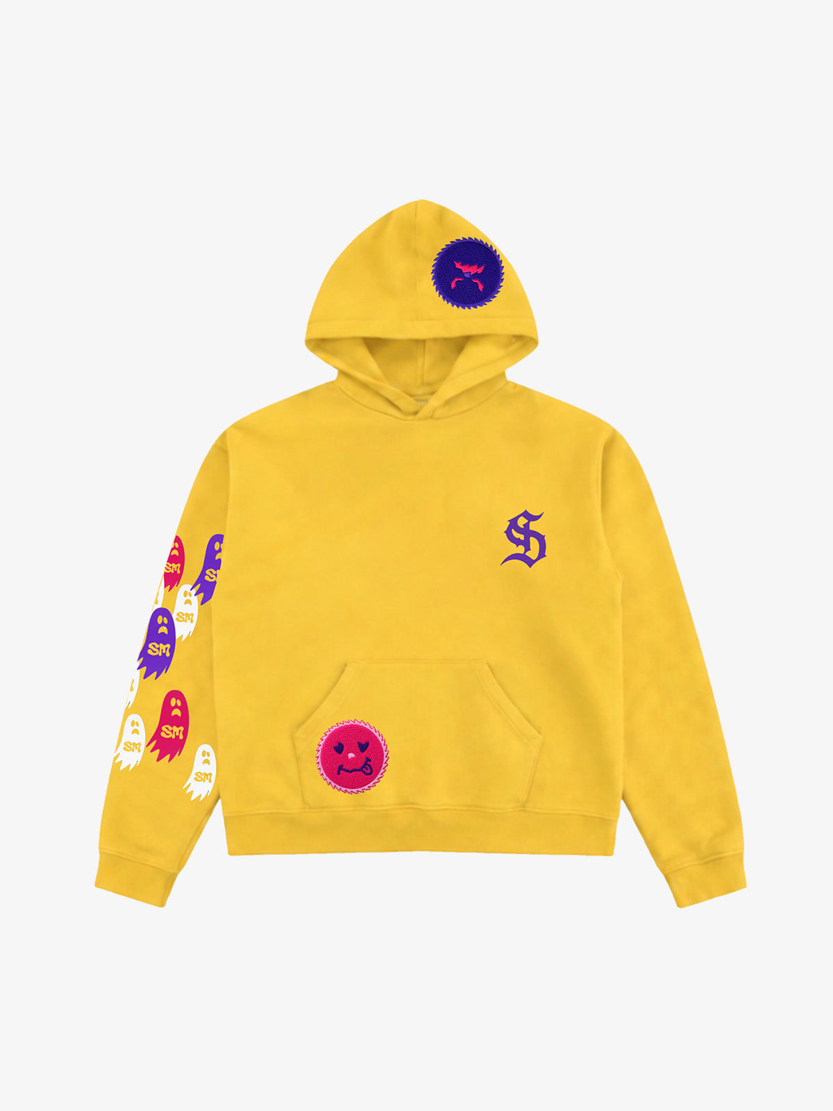 Gear Smiley Embroidered Graphic Hoodie