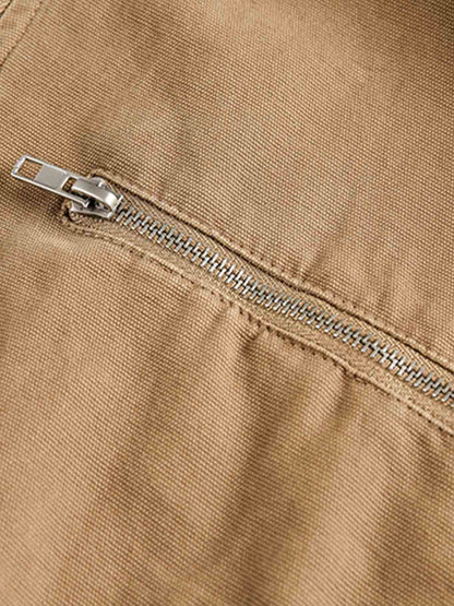 Hooded Workwear Multi Pocket Zip Jacket