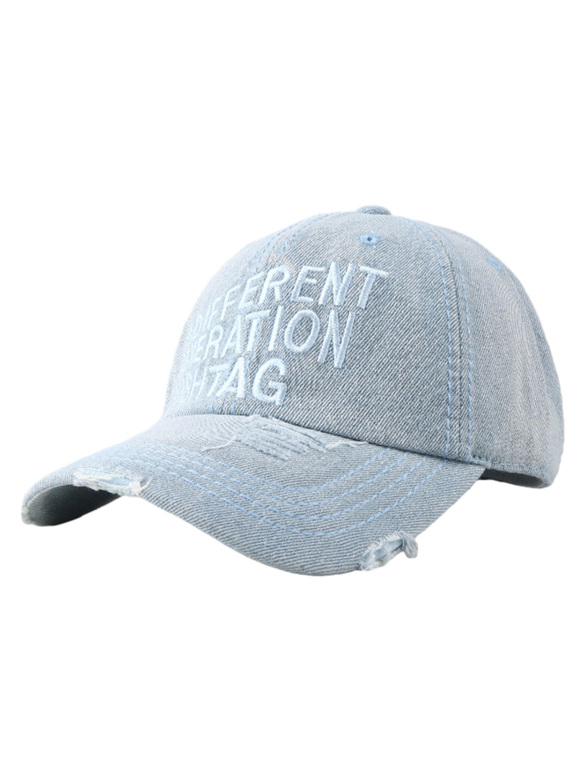Washed "DIFFERENT GENERATION" Denim Baseball Cap