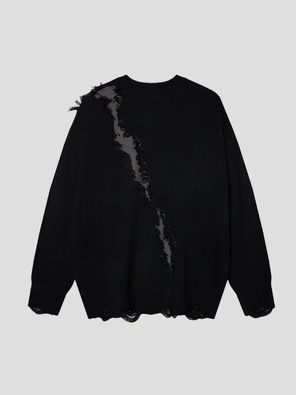 Skull Pattern Knit Sweater for Bold Fashion Statements 