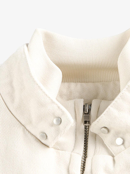 Structured Utility Stand Collar Zip Up Jacket