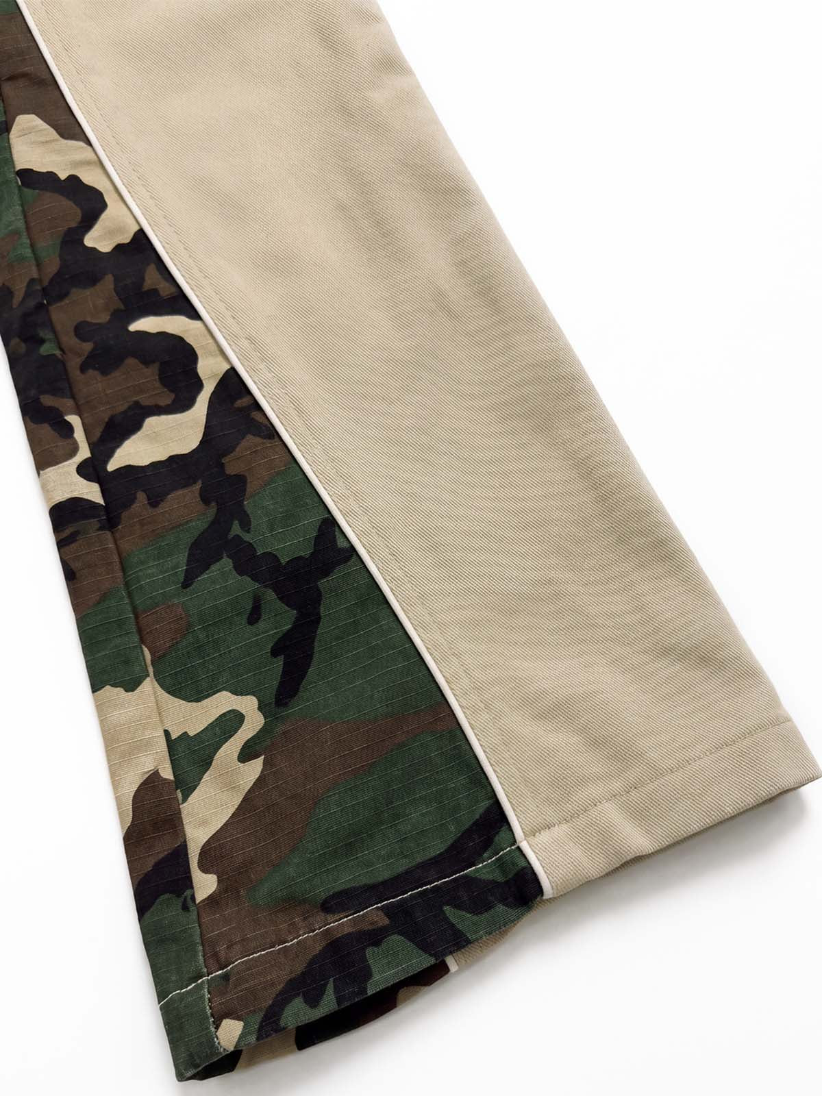 Camo Patchwork Flared Pants