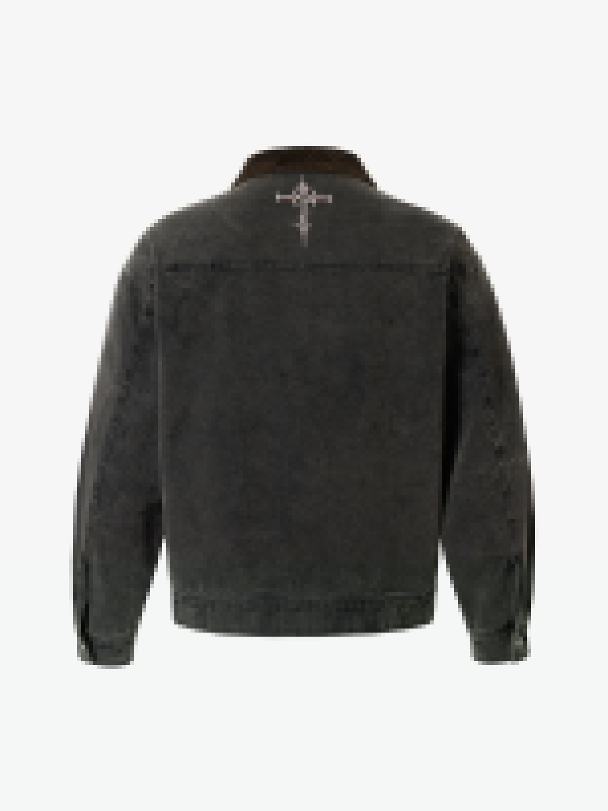 Distressed Graphic Denim Jacket for Men - Perfect for Casual and Streetwear Styles 