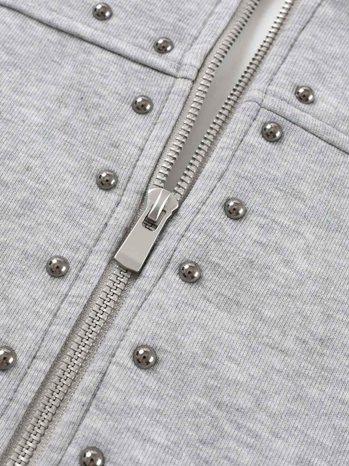 Studded Zip Hoodie