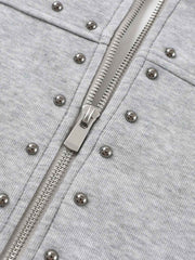 Studded Zip Hoodie
