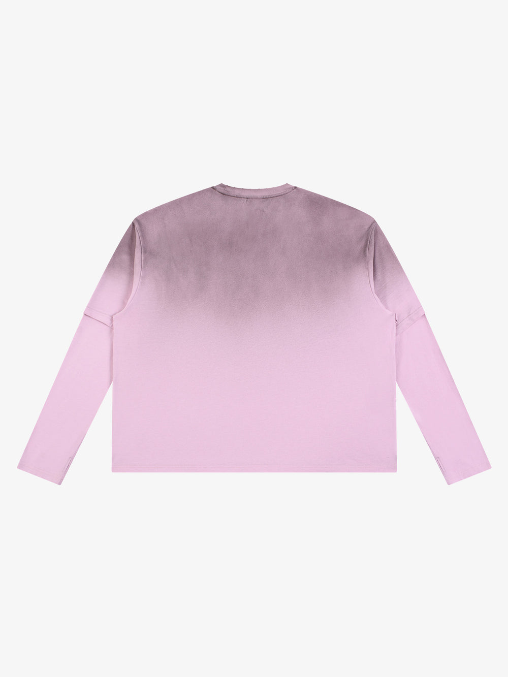 Metallic Graphic Faux-Layered Distressed Long Sleeve Tee