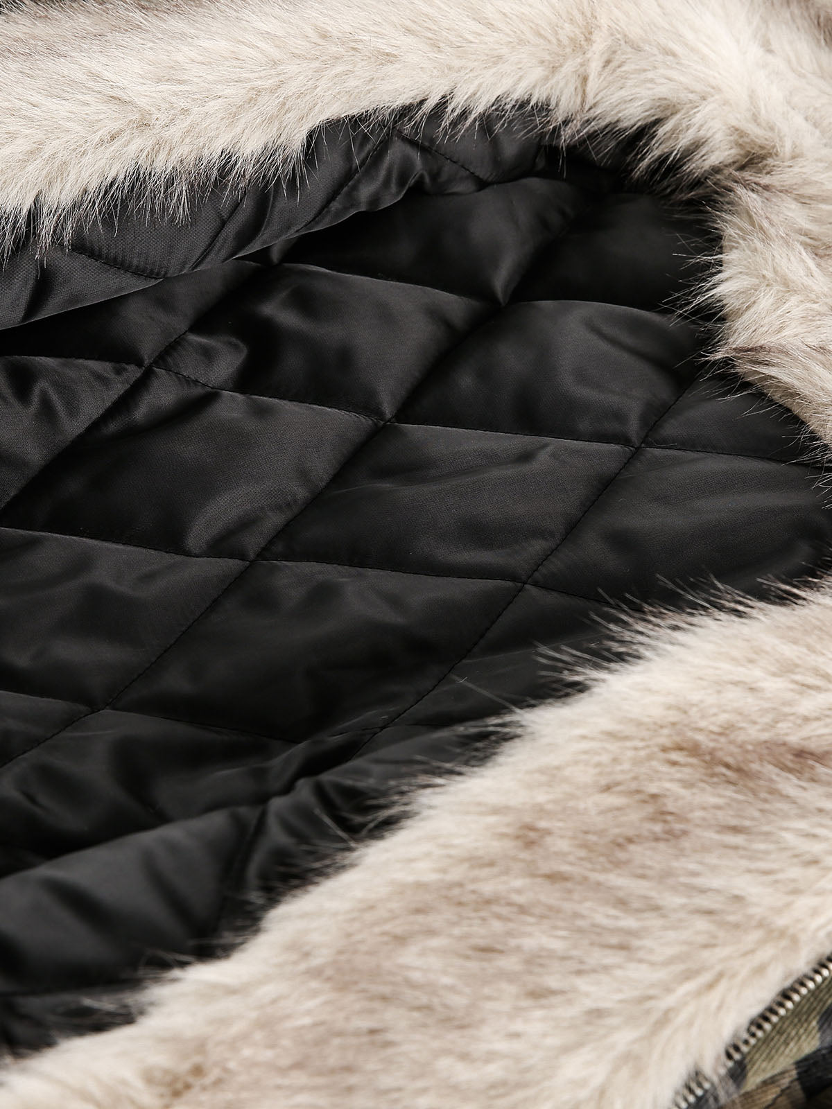 Thesupermade Camouflage Fur Hooded Jacket - 2353