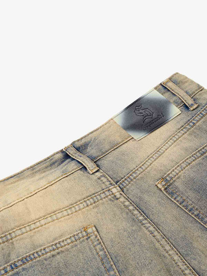 Vintage Distressed Ripped Wide Leg Jeans