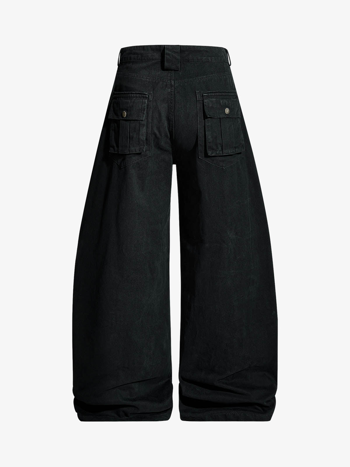 Draped Fabric Accessories Deconstructed Wide Leg Cargo Pants