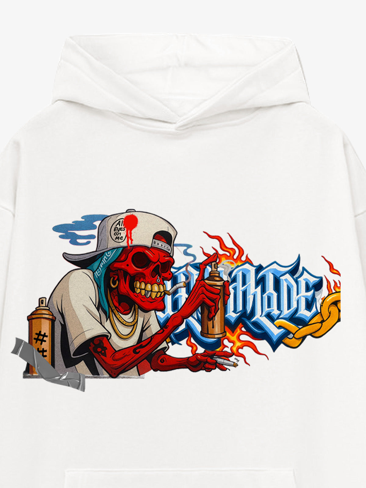 Thesupermade Street Skull Graffiti Artist Hooded Sweatshirt 