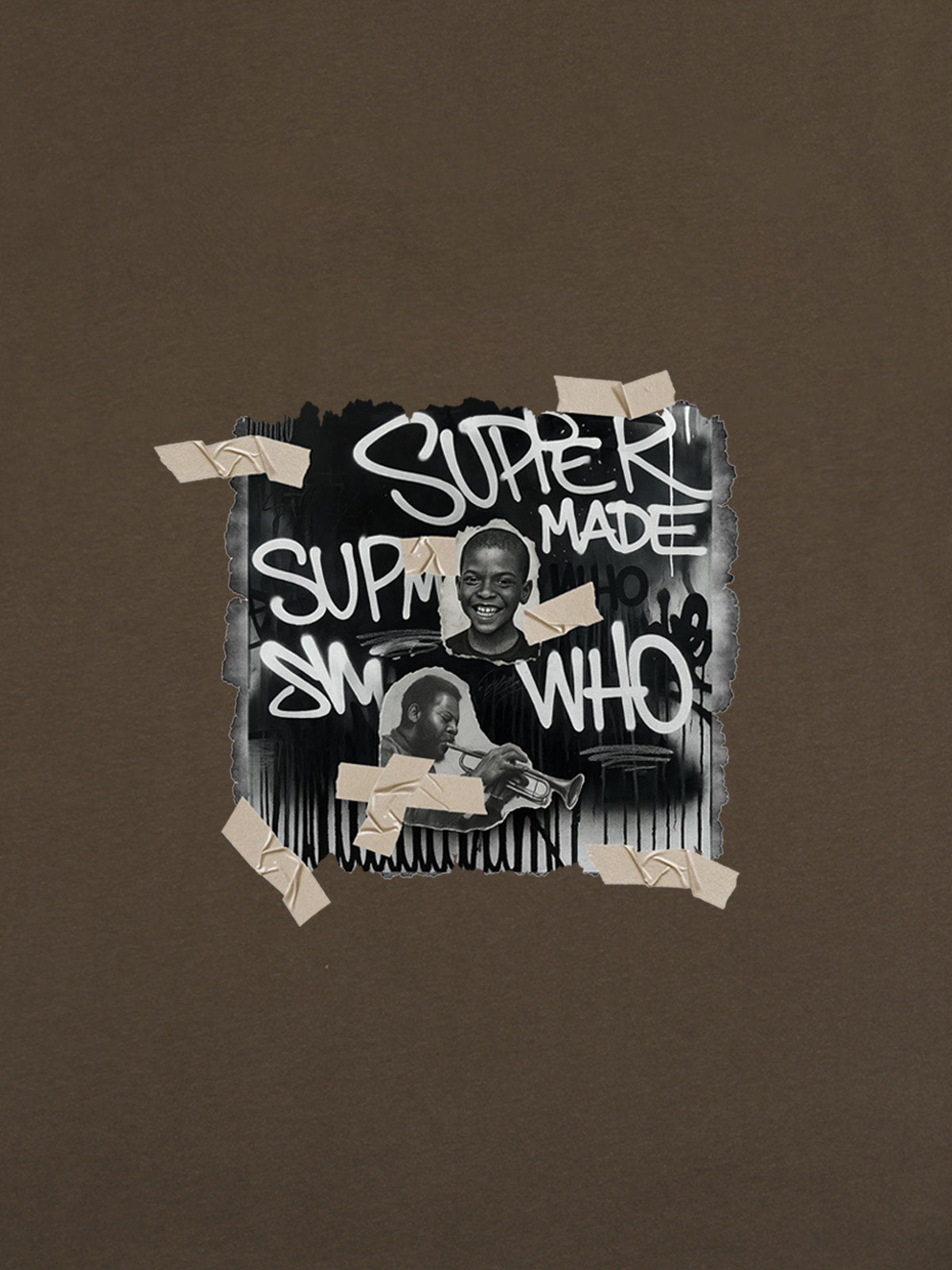 Supermade Street Retro Character Collage T-shirt 
