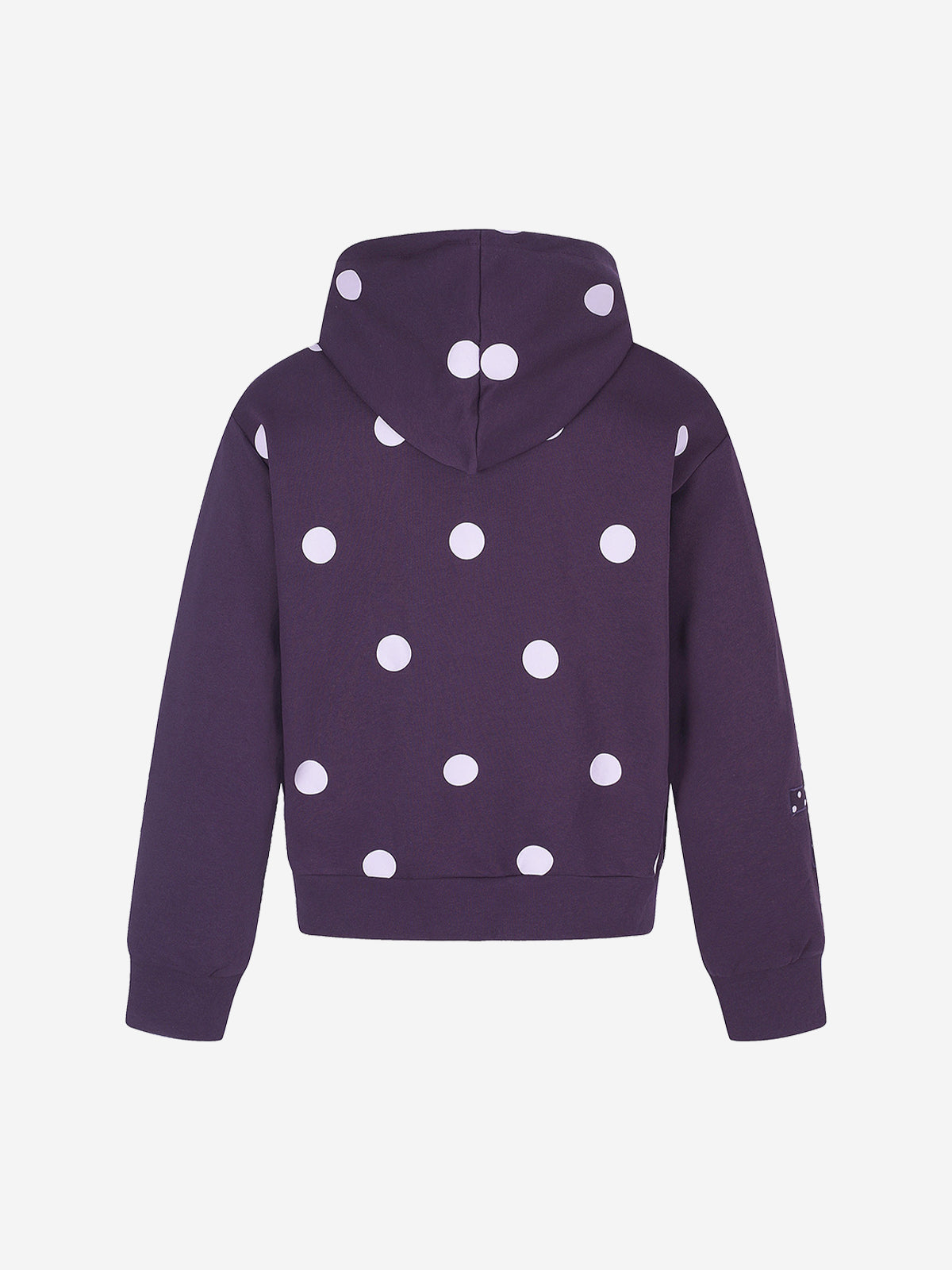 Polka Dot Logo Embroidered Cross Appliqué Zip Hoodie