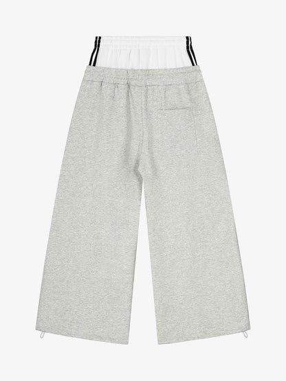 Stylish Wide-Leg Trousers with Contrast Waistband for Everyday Wear 