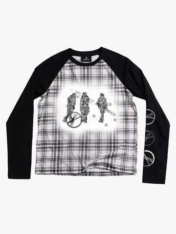 Plaid Raglan Long Sleeve Tee