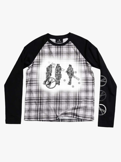 Plaid Raglan Long Sleeve Tee