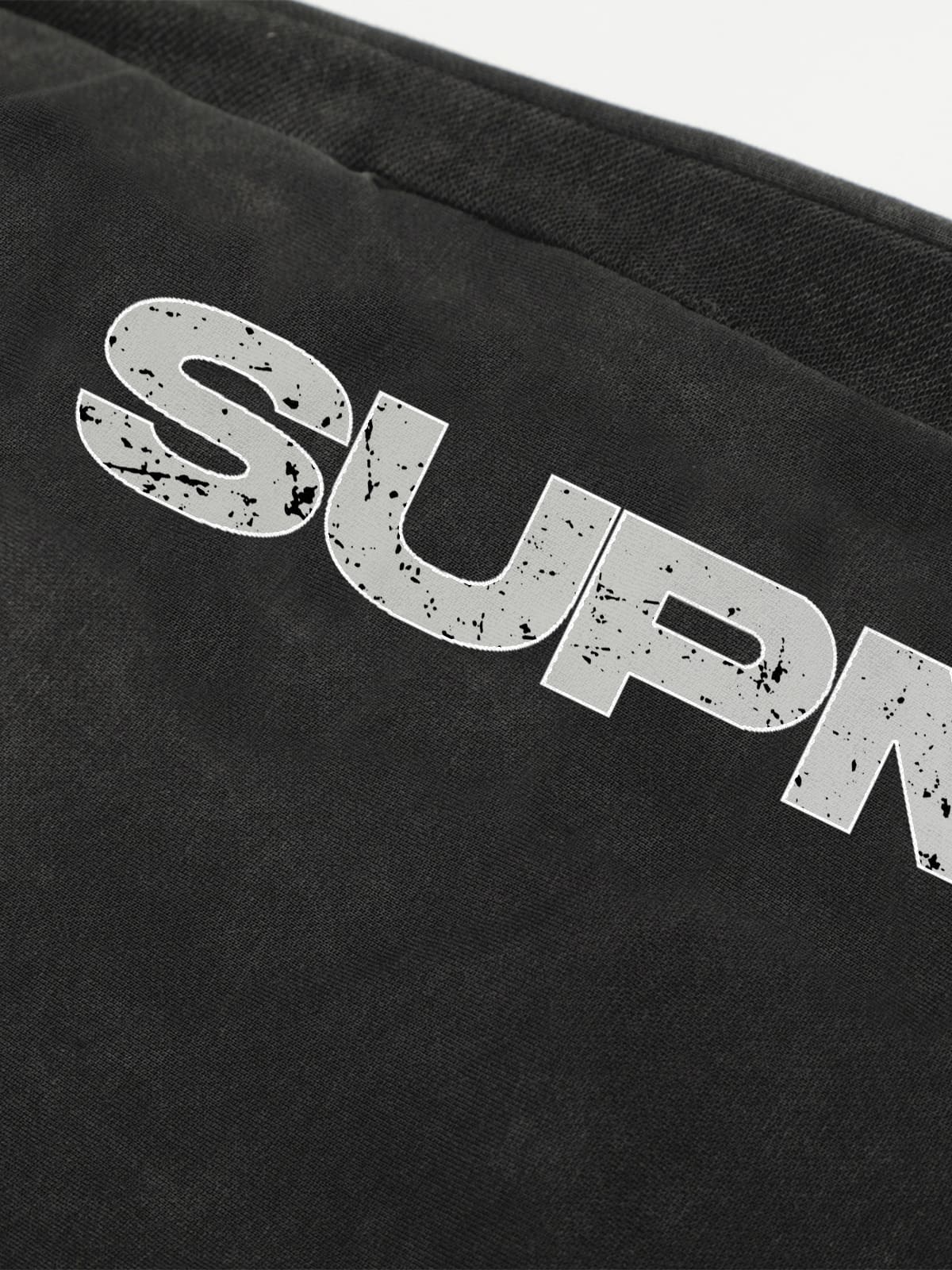 Street Washed Mottled Rivet Letter Print Baggy Sweatpants 