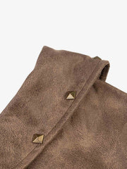 Faux Suede Studded Bell Sleeve Set