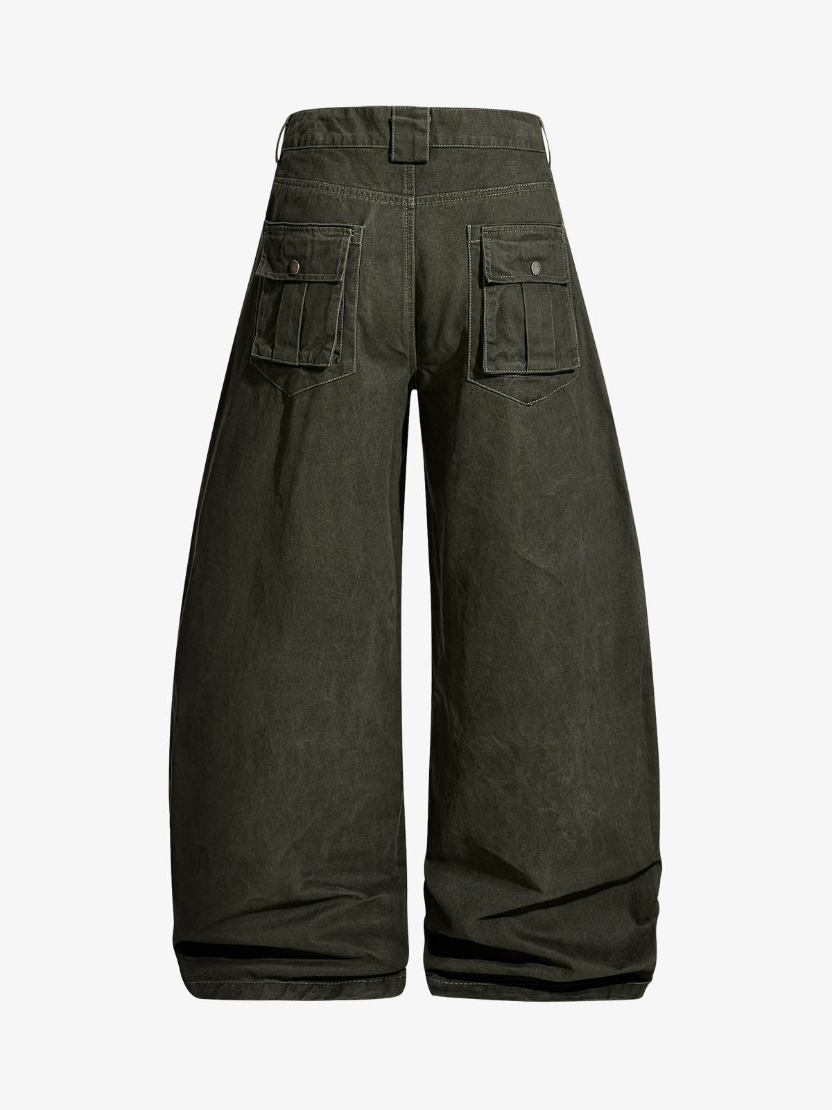 Draped Fabric Accessories Deconstructed Wide Leg Cargo Pants