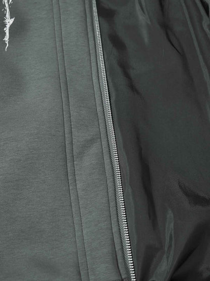 Stylish Hooded Zip-Up Jacket with Unique Graphic Design 