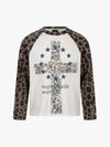 Langarmshirt mit Leopardenmuster und Waffelstruktur