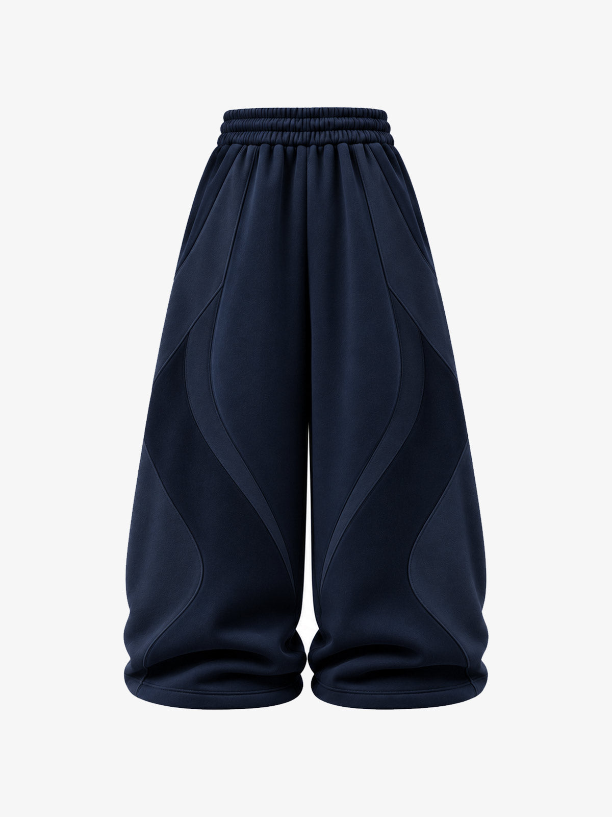 Curved Graphic Print Wide-Leg Sweatpants