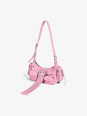 Studded Belt Buckle Shoulder Bag