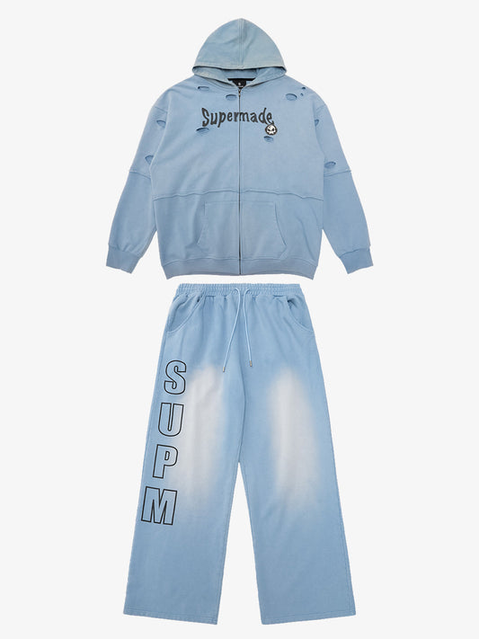 Original Washed Hooded Sweatshirt Suit 