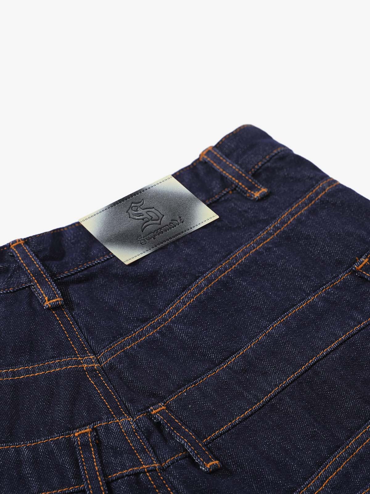 Studded Double-Waist Wide-Leg Jorts