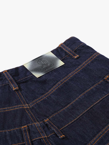 Studded Double-Waist Wide-Leg Jorts